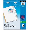Avery Dennison Avery Big Tab Write-On Divider with Erasable Laminated Tab/5 Tabs, White/White 23075